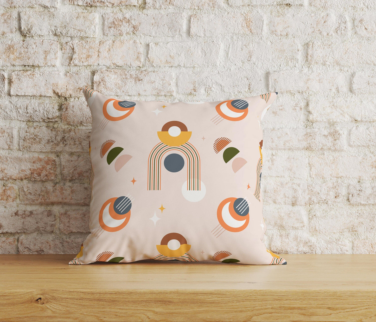 Onay Home Textile Cushion Covers 3 / 12 x 12 inch (30 x 30 cm) Double Side Beige Boho Geometric Cushion Covers UK Boho Pillow Cover