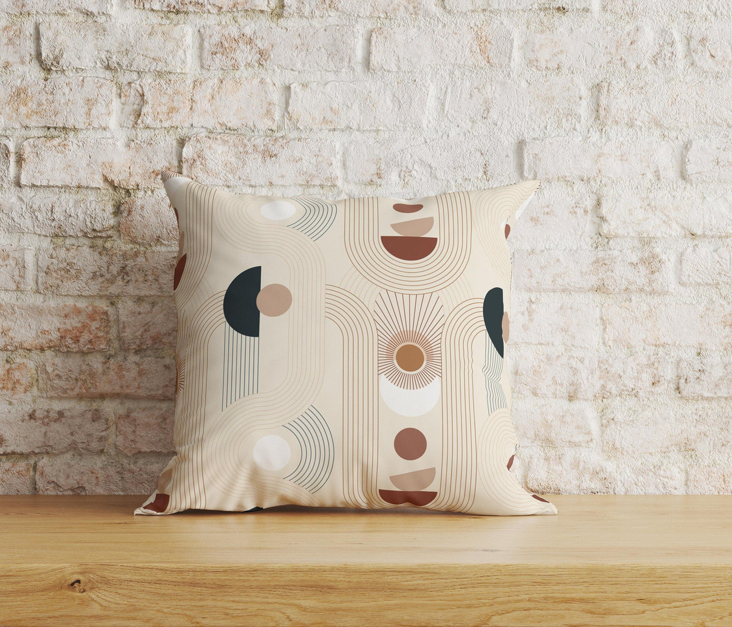 Onay Home Textile Cushion Covers 2 / 12 x 12 inch (30 x 30 cm) Double Side Beige Boho Geometric Cushion Covers UK Boho Pillow Cover