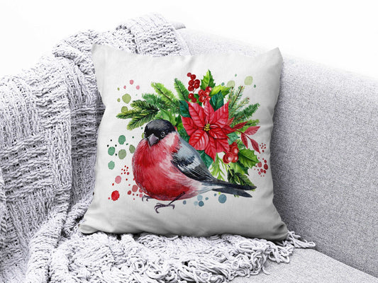 Onay 1 / 12 x 12 inch (30 x 30 cm) Double Side Bird Cushion Cover Pink Floral Pillow Cover Housewarming Cushion Case