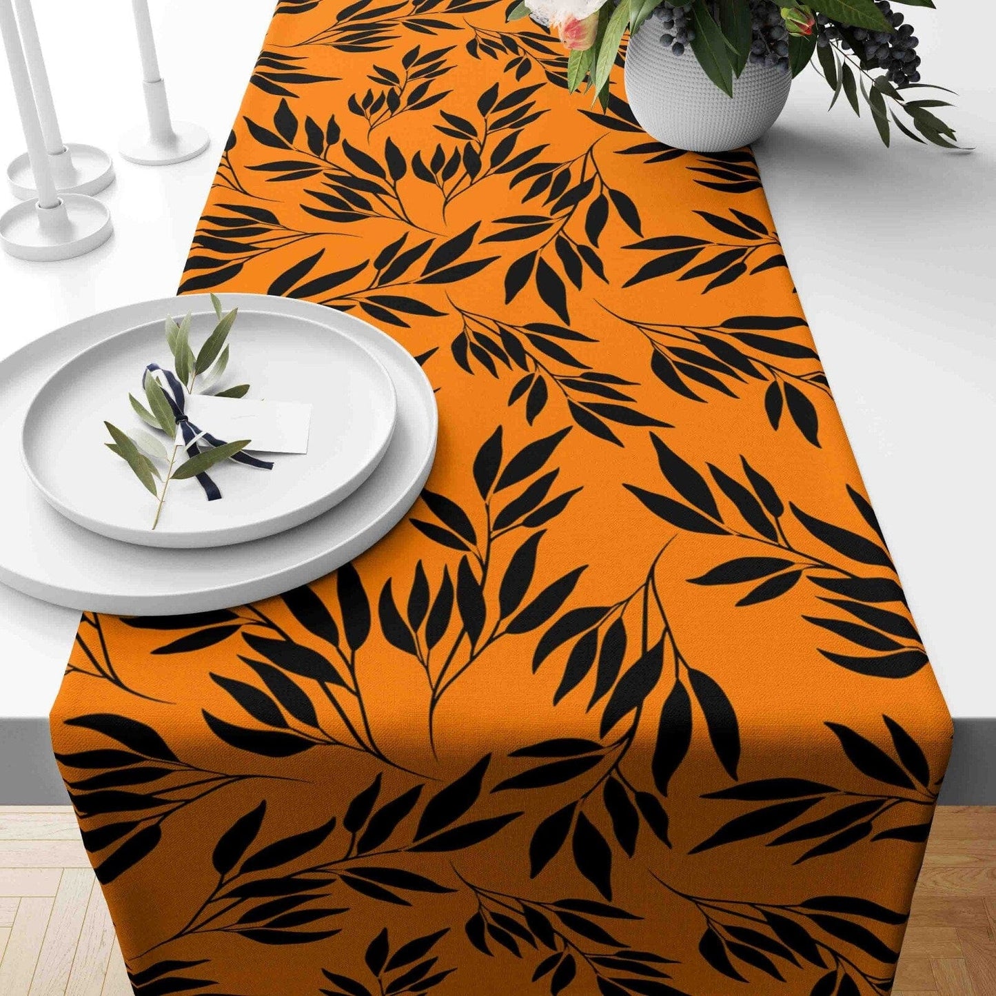Onay Home Textile 4 / 12 x 46 inch (30 x 120 cm) Bird of Paradise Floral Table Runner Tropical Kitchen Runner