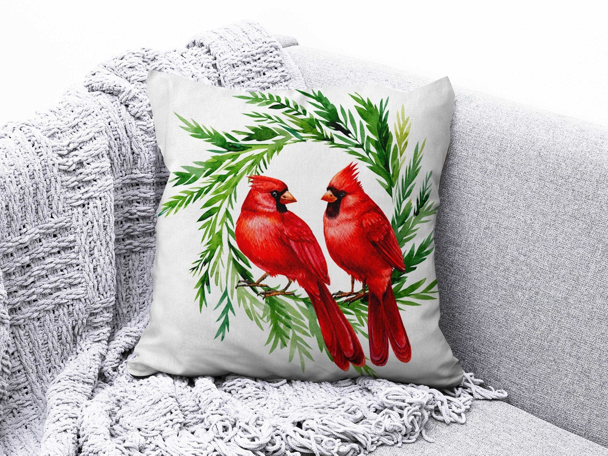 Onay 4 / 12 x 12 inch (30 x 30 cm) Double Side Birds Parrot Cushion Cover Tropical Leaf Design Pillow Cover