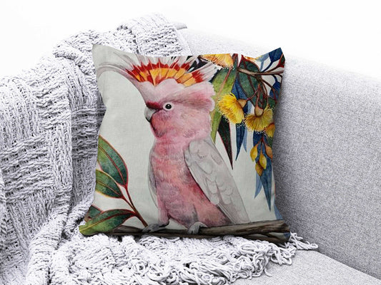 Onay 1 / 12 x 12 inch (30 x 30 cm) Double Side Birds Parrot Cushion Cover Tropical Leaf Design Pillow Cover