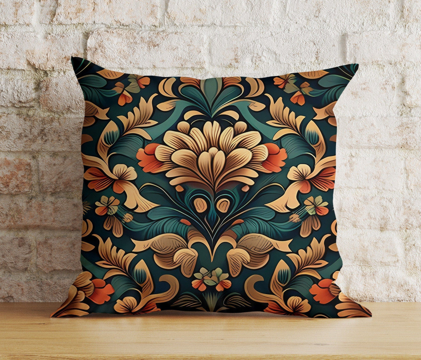Onay 3 / 12 x 12 inch (30 x 30 cm) Double Side Black Floral Cushion Cover Dark Floral Bedroom Throw Pillow Cover