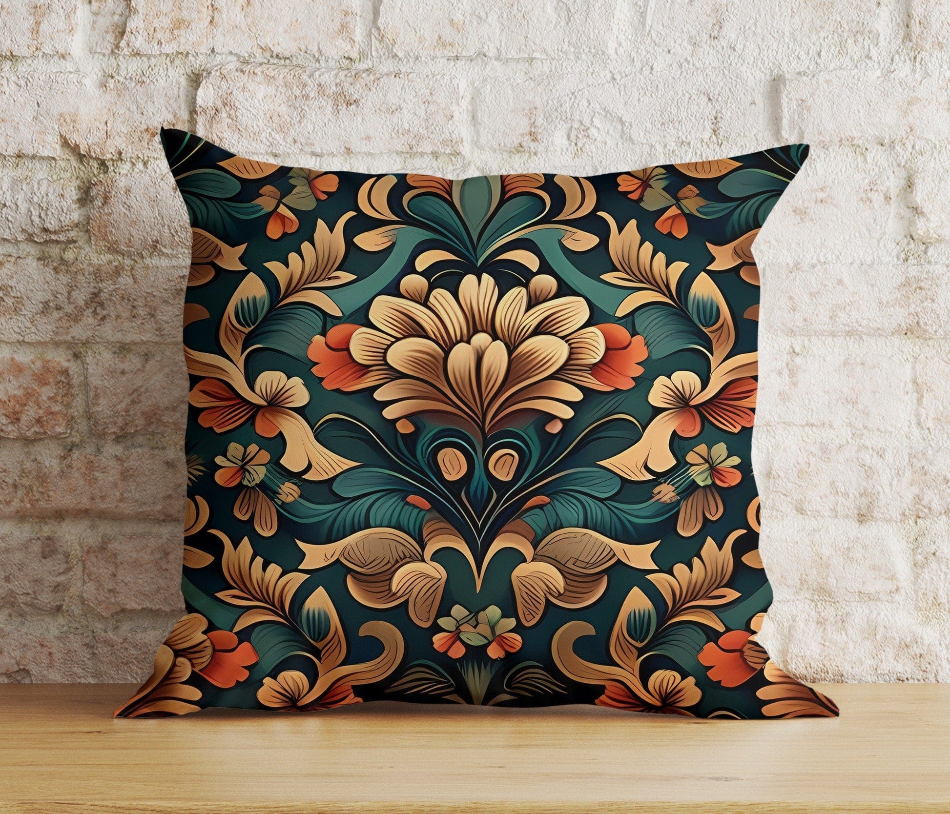 Onay 3 / 12 x 12 inch (30 x 30 cm) Double Side Black Floral Cushion Cover Dark Floral Bedroom Throw Pillow Cover