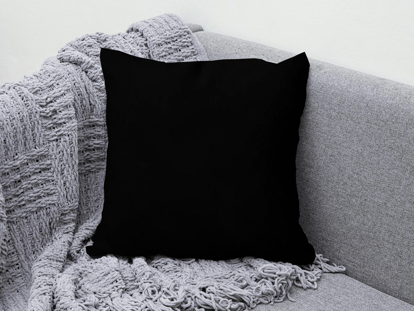 Onay 9 / 12 x 12 inch (30 x 30 cm) Black Gray Blue Red Orange Solid Color Cushion Cover