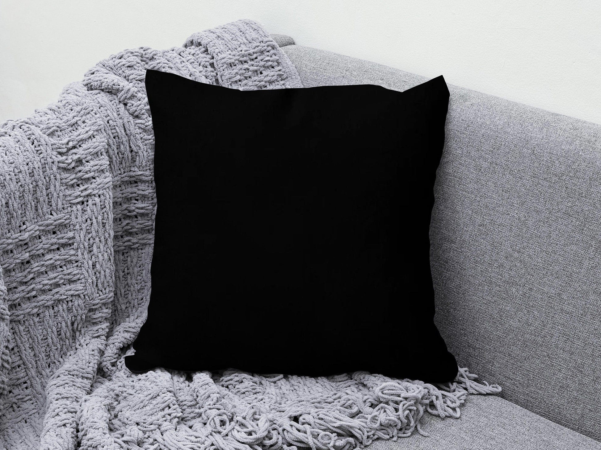 Onay 9 / 12 x 12 inch (30 x 30 cm) Black Gray Blue Red Orange Solid Color Cushion Cover