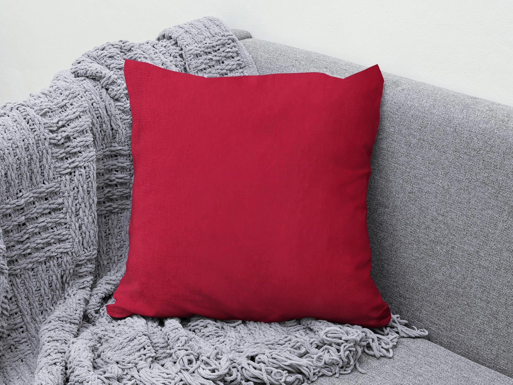 Onay 4 / 12 x 12 inch (30 x 30 cm) Black Gray Blue Red Orange Solid Color Cushion Cover