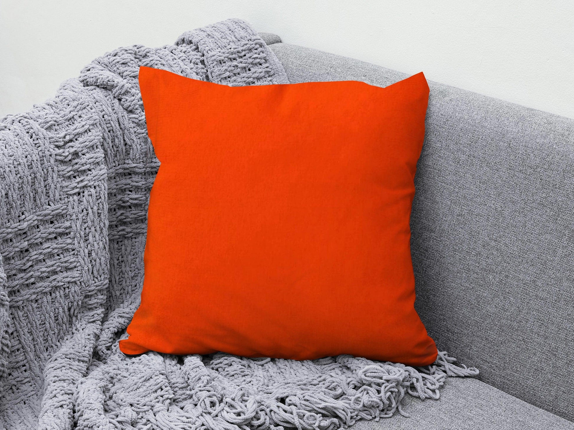 Onay 2 / 12 x 12 inch (30 x 30 cm) Black Gray Blue Red Orange Solid Color Cushion Cover