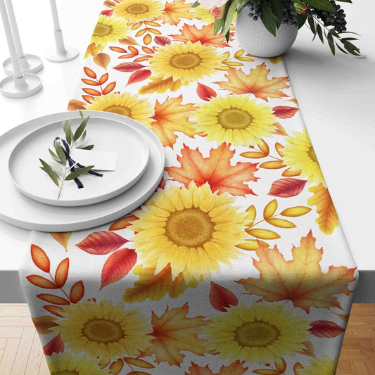 Onay 1 / 12 x 46 inch (30 x 120 cm) Black Red Background Summer Sunflower Table Runner