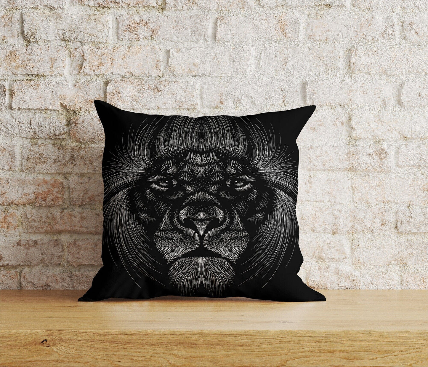 Onay Home Textile Cushion Covers 9 / 12 x 12 inch (30 x 30 cm) Double Side Black Tiger Pillow Covers Black and White Lion Pillow Covers