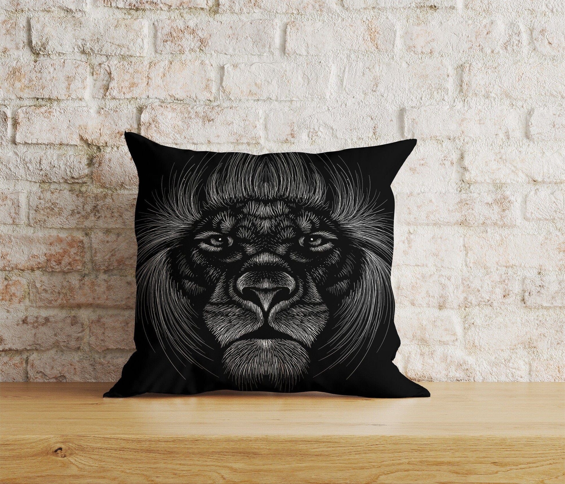 Onay Home Textile Cushion Covers 9 / 12 x 12 inch (30 x 30 cm) Double Side Black Tiger Pillow Covers Black and White Lion Pillow Covers