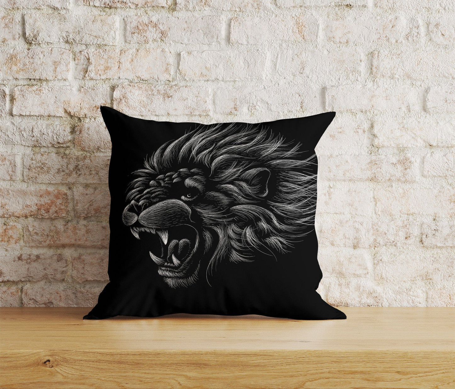 Onay Home Textile Cushion Covers 7 / 12 x 12 inch (30 x 30 cm) Double Side Black Tiger Pillow Covers Black and White Lion Pillow Covers