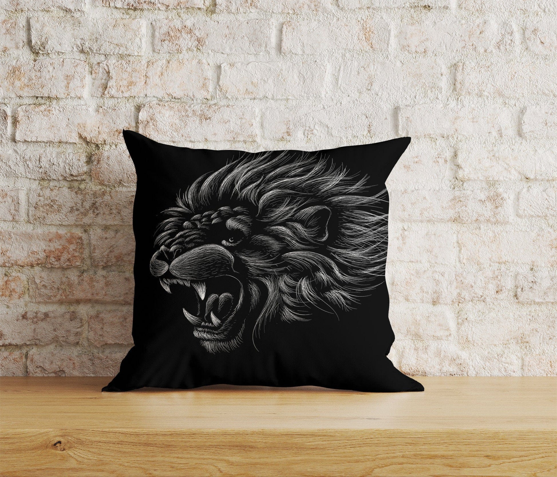 Onay Home Textile Cushion Covers 7 / 12 x 12 inch (30 x 30 cm) Double Side Black Tiger Pillow Covers Black and White Lion Pillow Covers