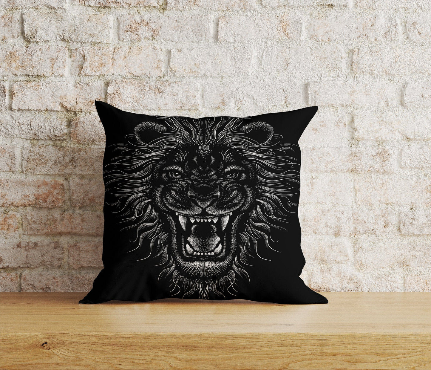Onay Home Textile Cushion Covers 5 / 12 x 12 inch (30 x 30 cm) Double Side Black Tiger Pillow Covers Black and White Lion Pillow Covers
