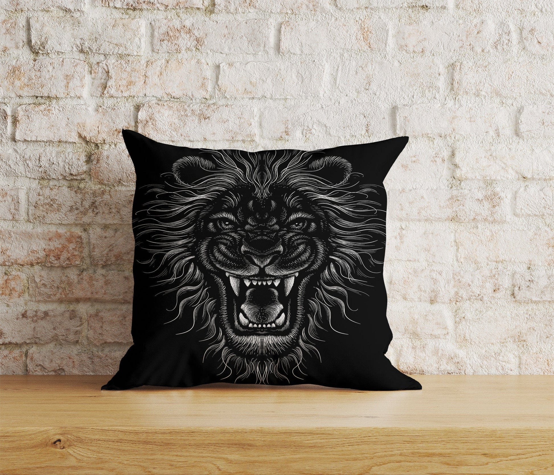 Onay Home Textile Cushion Covers 5 / 12 x 12 inch (30 x 30 cm) Double Side Black Tiger Pillow Covers Black and White Lion Pillow Covers