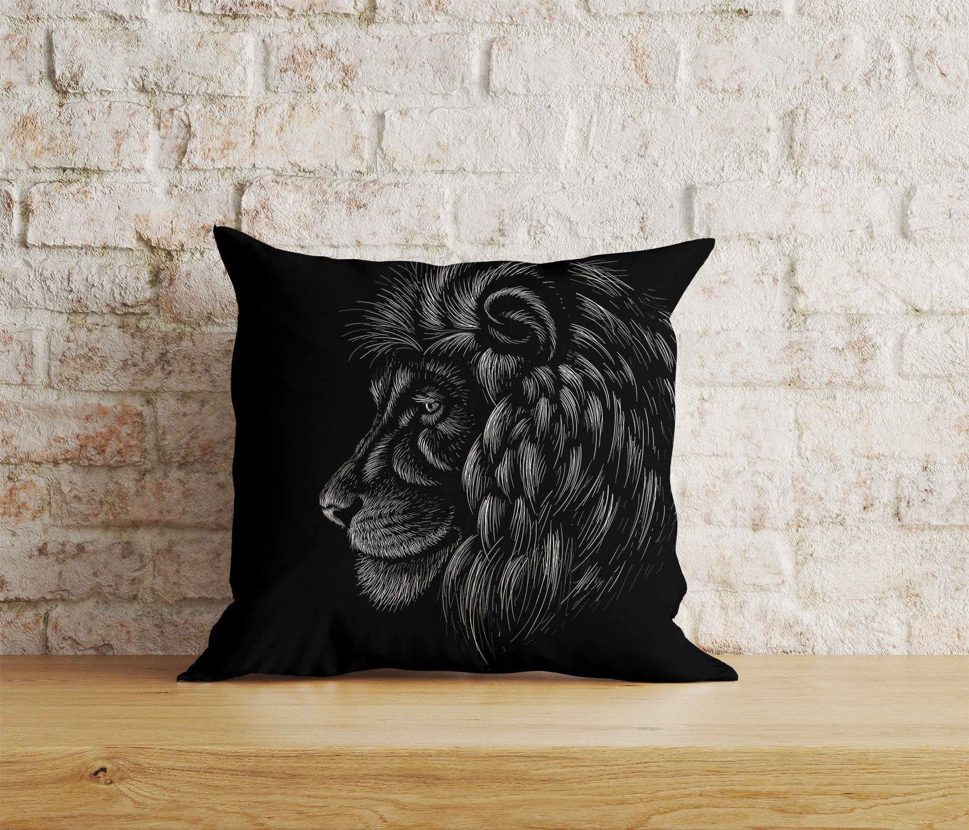 Onay Home Textile Cushion Covers 4 / 12 x 12 inch (30 x 30 cm) Double Side Black Tiger Pillow Covers Black and White Lion Pillow Covers