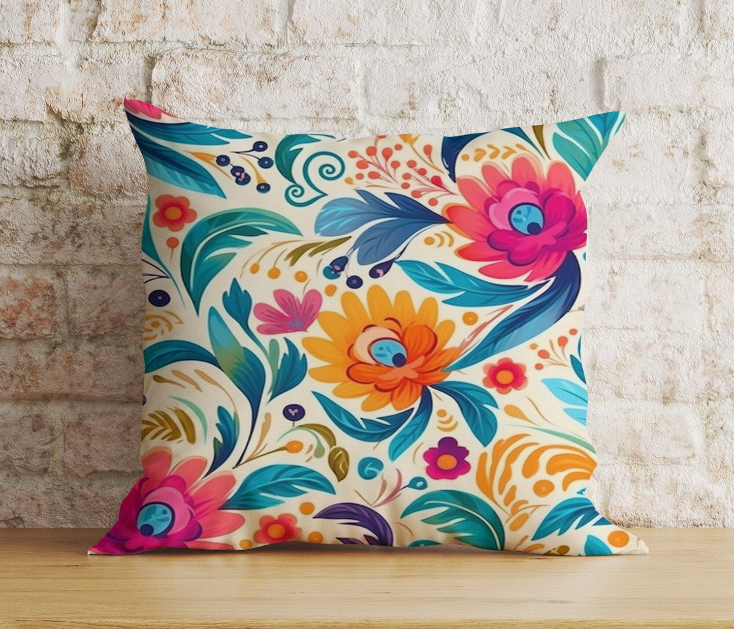 Onay 8 / 12 x 12 inch (30 x 30 cm) Double Side Blossom Floral Cushion Cover Colorful Flower Modern Euro Pillow Cover