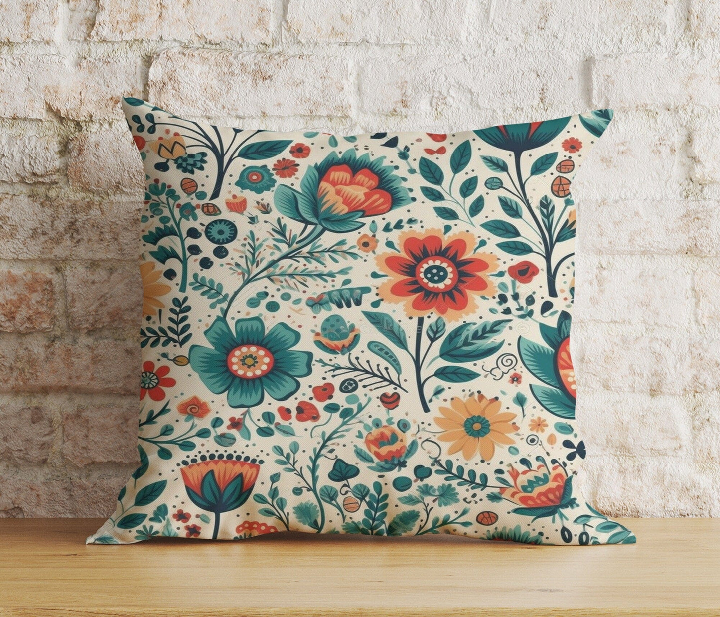 Onay 3 / 12 x 12 inch (30 x 30 cm) Double Side Blossom Floral Cushion Cover Colorful Flower Modern Euro Pillow Cover