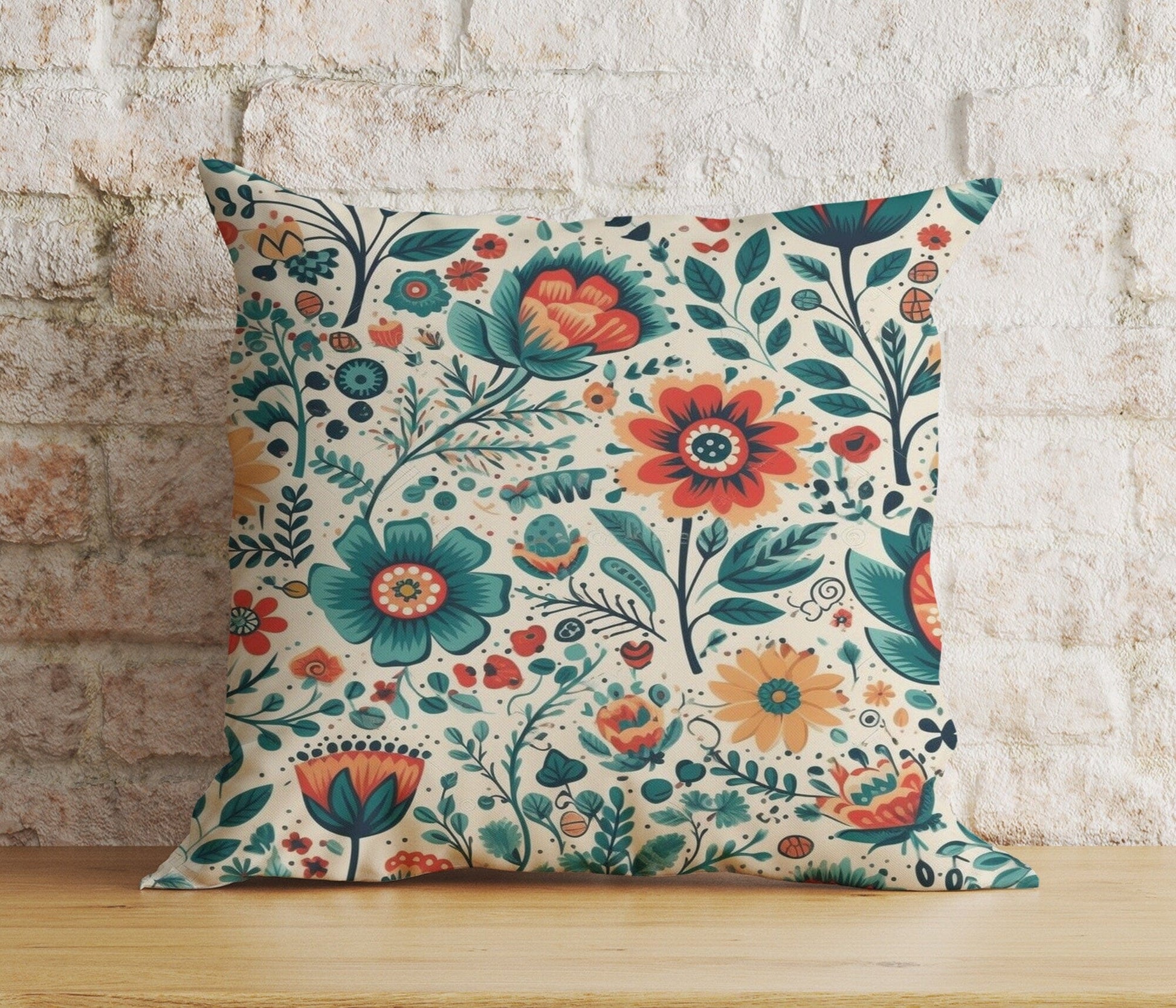 Onay 3 / 12 x 12 inch (30 x 30 cm) Double Side Blossom Floral Cushion Cover Colorful Flower Modern Euro Pillow Cover
