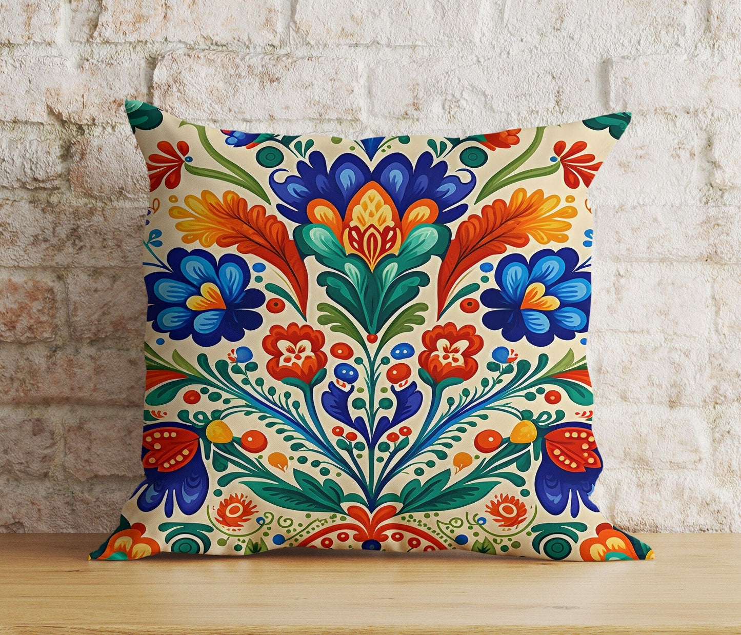 Onay 1 / 12 x 12 inch (30 x 30 cm) Double Side Blossom Floral Cushion Cover Colorful Flower Modern Euro Pillow Cover
