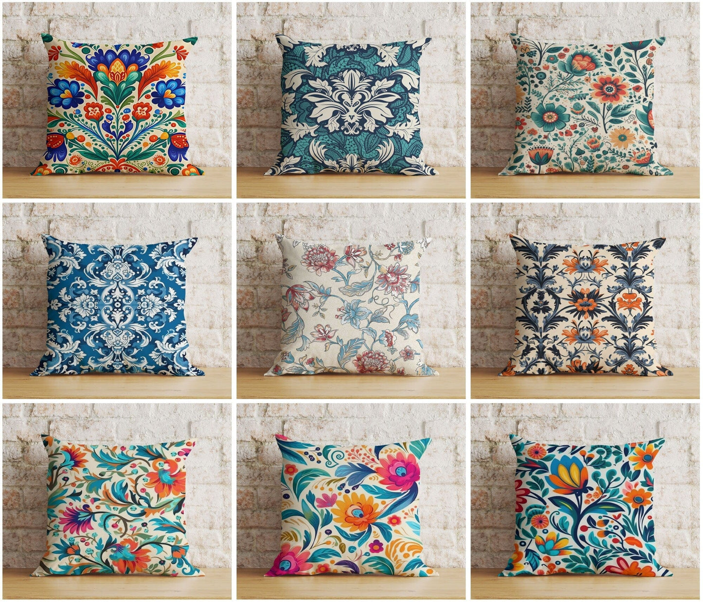 Onay Blossom Floral Cushion Cover Colorful Flower Modern Euro Pillow Cover