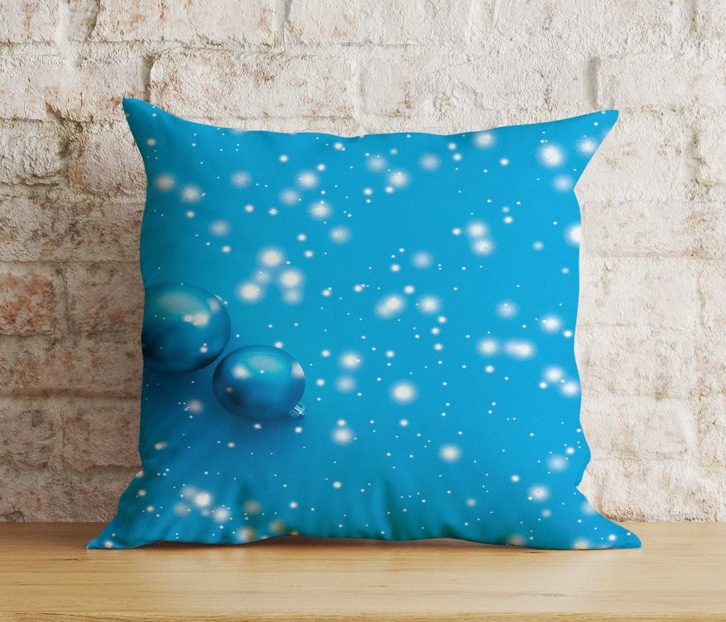 Onay 7 / 12 x 12 inch (30 x 30 cm) Double Side Blue Christmas Festive Ornament Pine Tree Print Cushions Covers