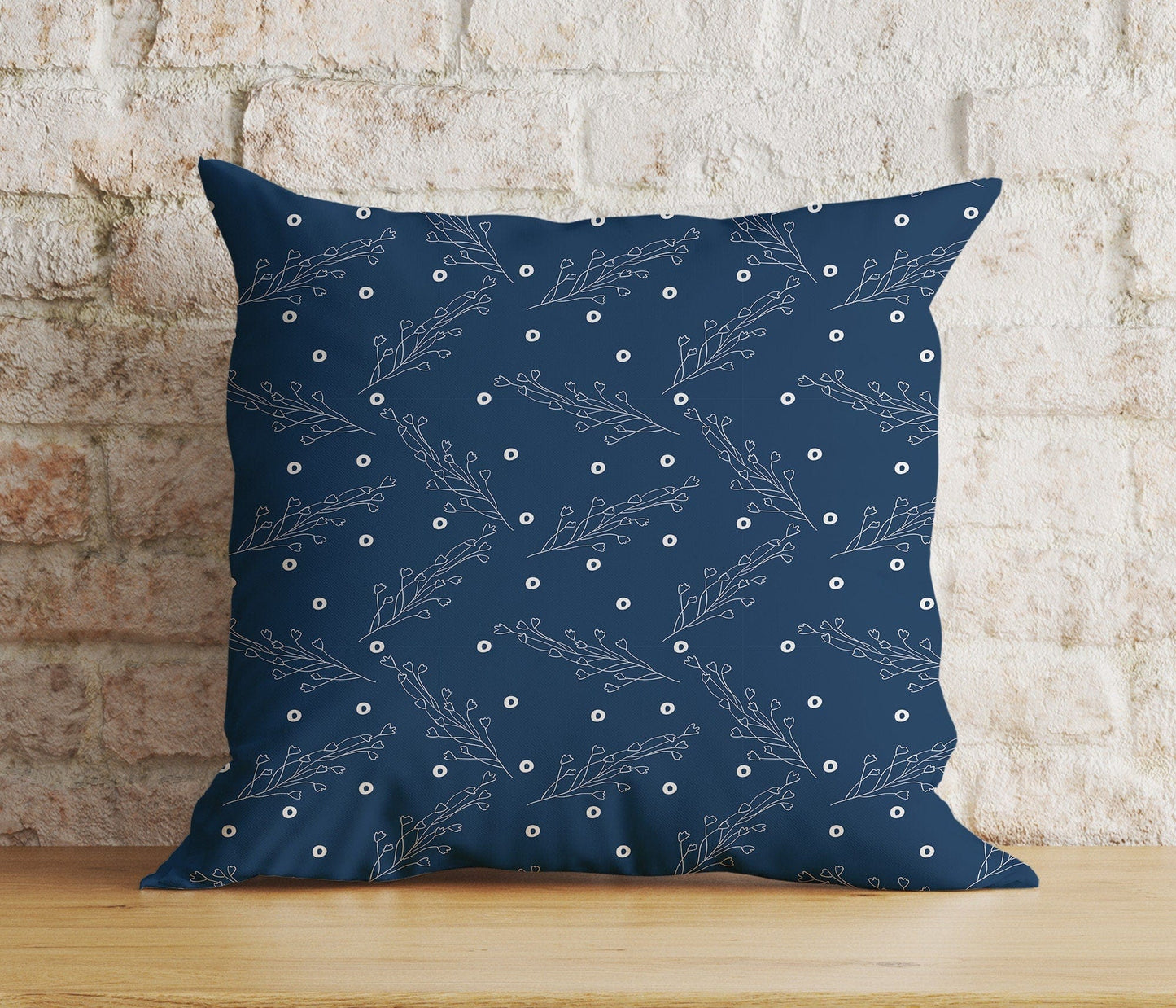 Onay 3 / 12 x 12 inch (30 x 30 cm) Double Side Blue Christmas Festive Ornament Pine Tree Print Cushions Covers