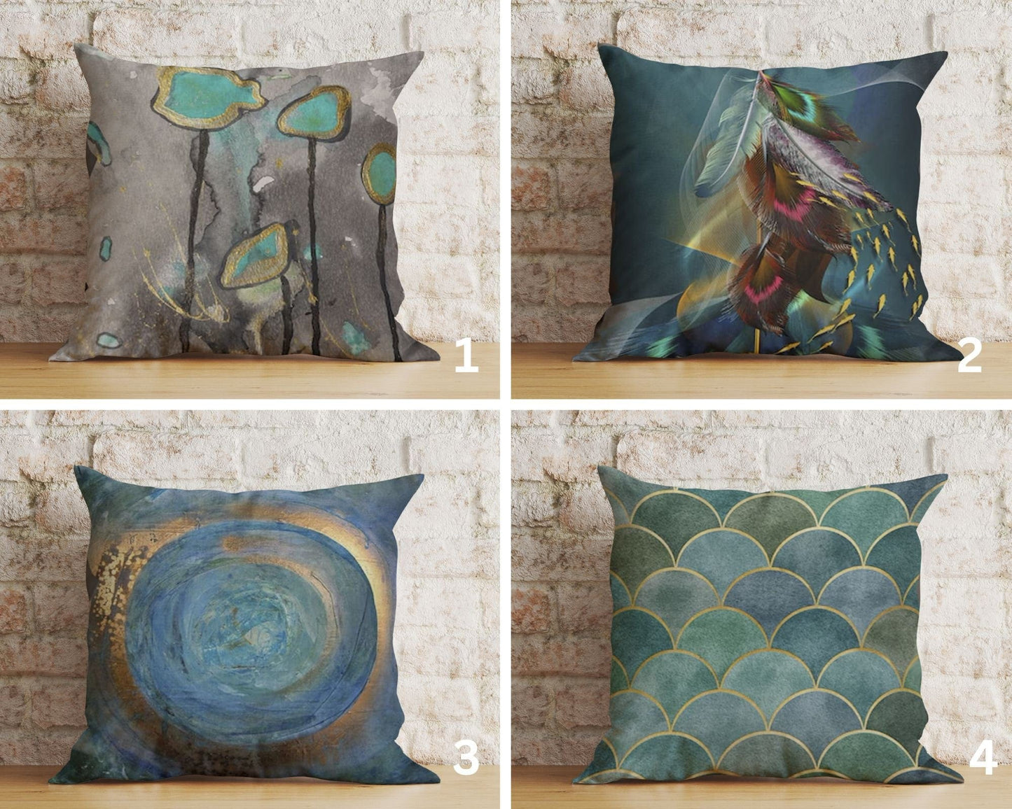 Onay Home Textile Blue Cushion Cover Dark Decorative Euro Pillow Sham