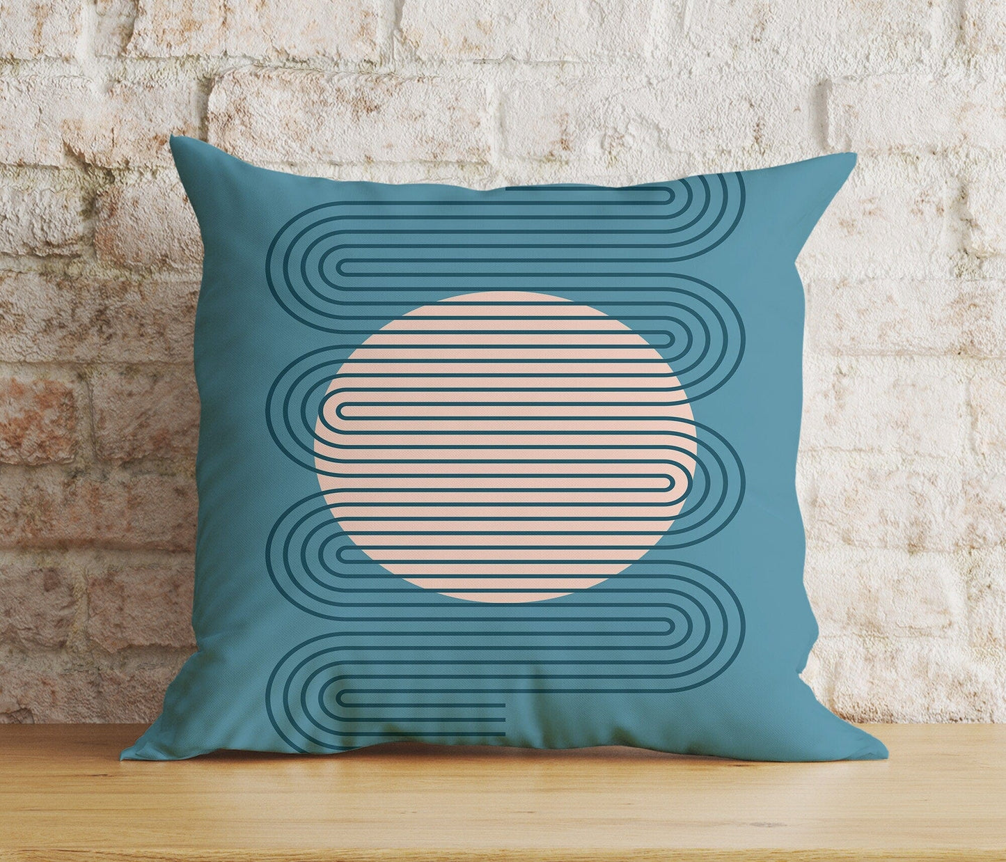Onay Home Textile 4 / 12 x 12 inch (30 x 30 cm) Double Side Blue Mid Century Cushion Cover Boho Abstract Cushion Cover