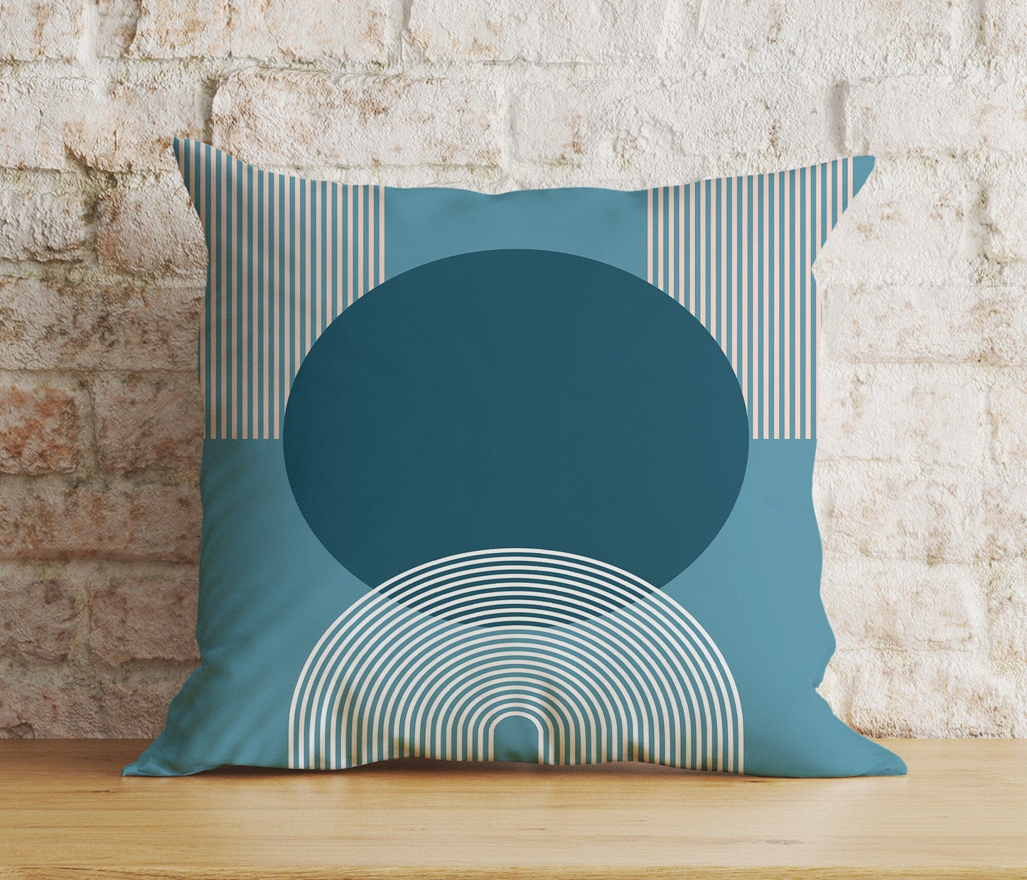 Onay Home Textile 3 / 12 x 12 inch (30 x 30 cm) Double Side Blue Mid Century Cushion Cover Boho Abstract Cushion Cover