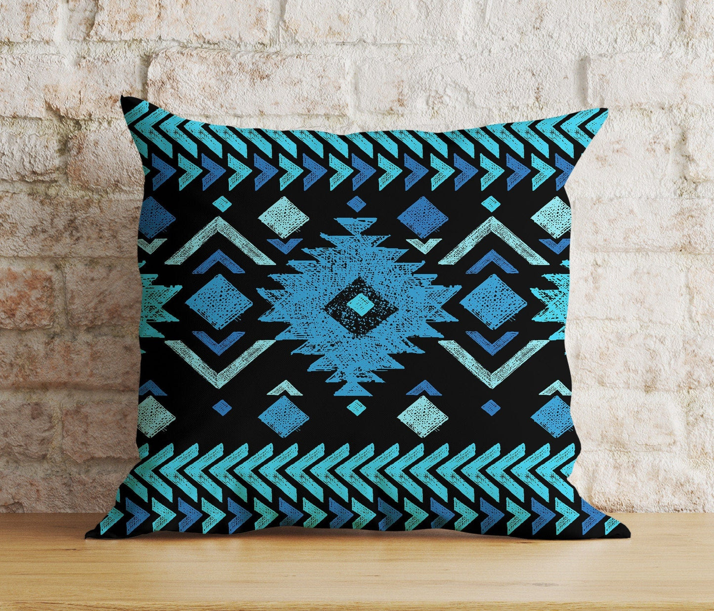 Onay 8 / 12 x 12 inch (30 x 30 cm) Double Side Blue Modern Cushion Cover Navy Blue Pillow Cover Abstract Living Room Decor