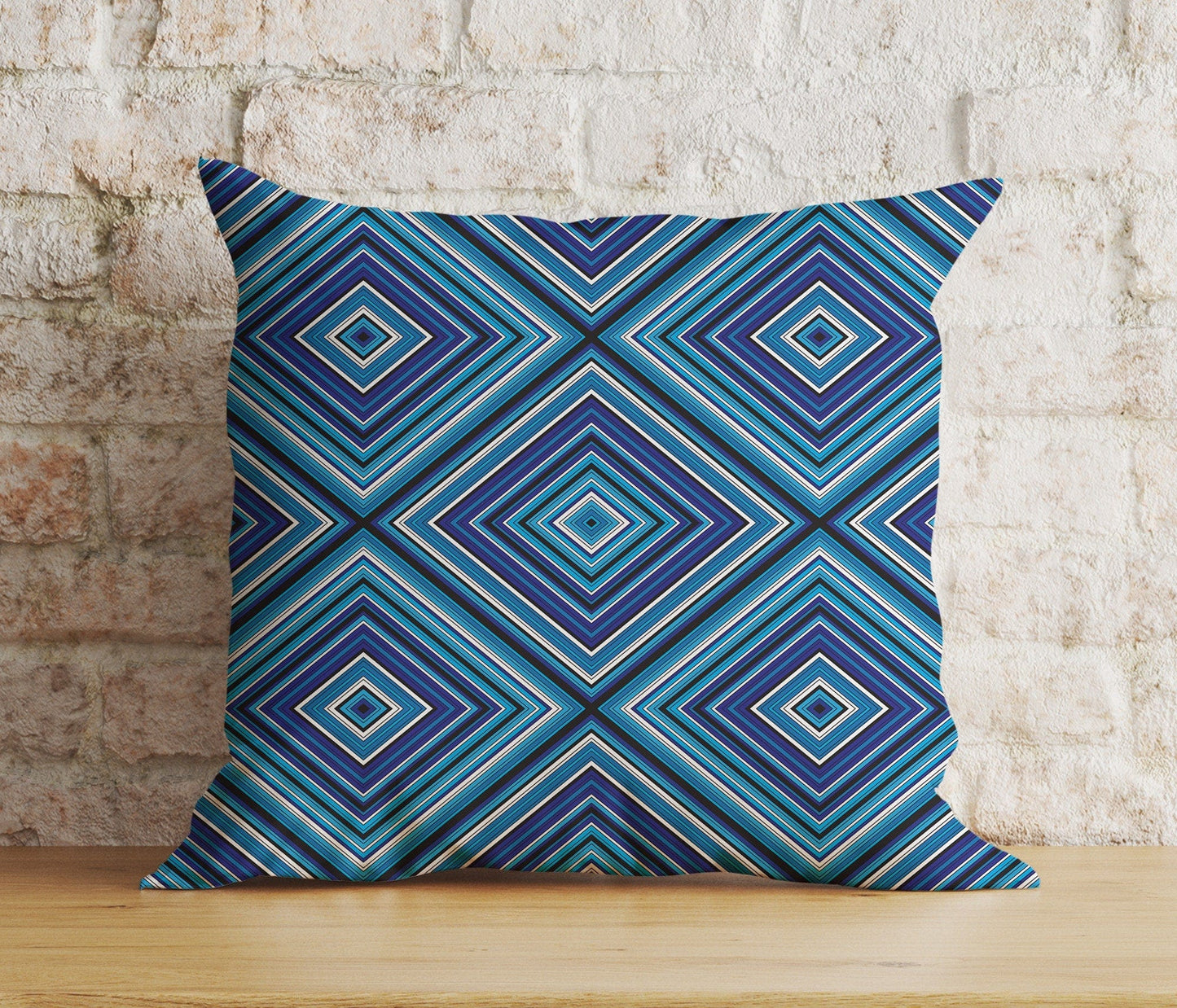 Onay 7 / 12 x 12 inch (30 x 30 cm) Double Side Blue Modern Cushion Cover Navy Blue Pillow Cover Abstract Living Room Decor