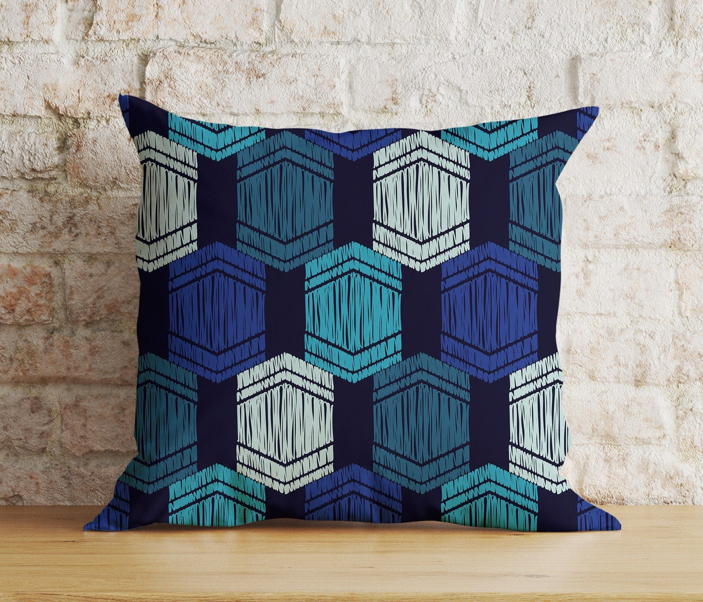 Onay 5 / 12 x 12 inch (30 x 30 cm) Double Side Blue Modern Cushion Cover Navy Blue Pillow Cover Abstract Living Room Decor