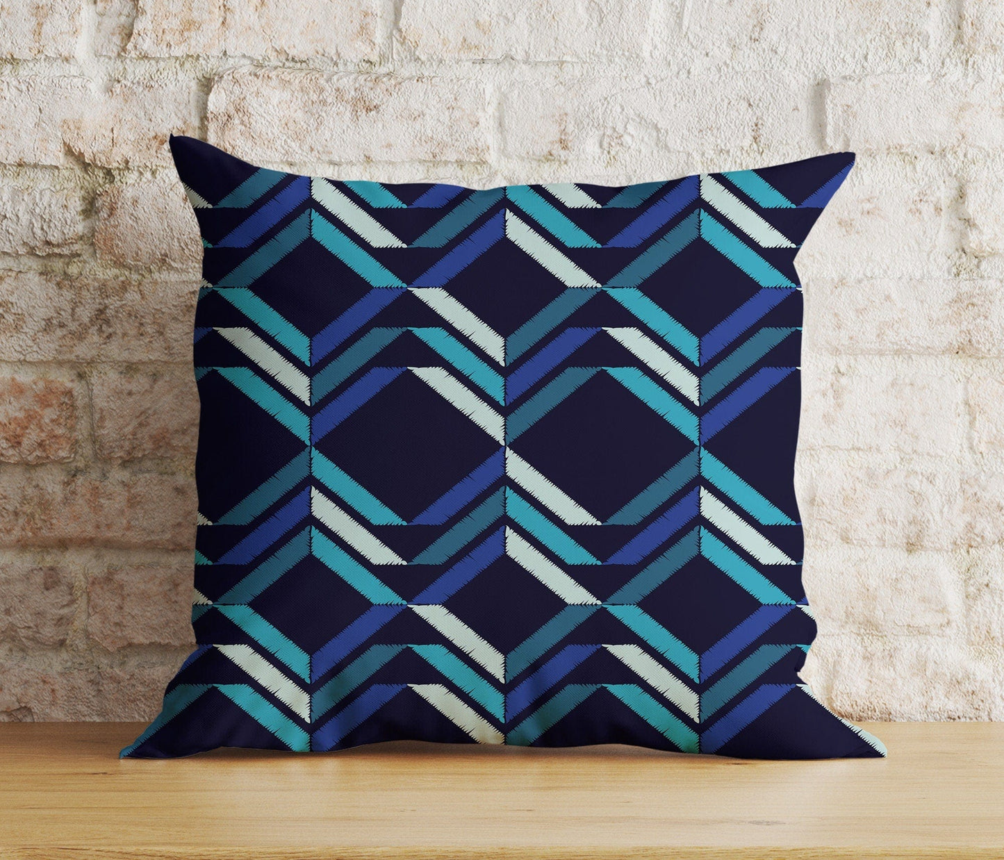 Onay Blue Modern Cushion Cover Navy Blue Pillow Cover Abstract Living Room Decor