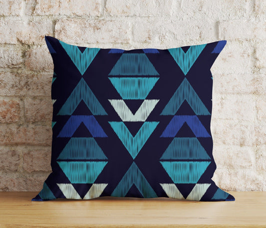 Onay 1 / 12 x 12 inch (30 x 30 cm) Double Side Blue Modern Cushion Cover Navy Blue Pillow Cover Abstract Living Room Decor