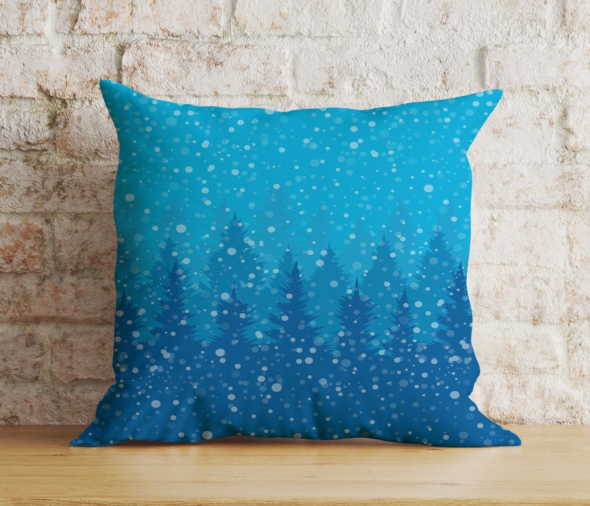 Onay 8 / 12 x 12 inch (30 x 30 cm) Double Side Blue or Turquoise Merry Christmas Star Print Cushion