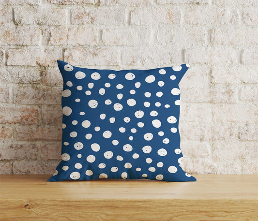 Onay Home Textile 1 / 12 x 12 inch (30 x 30 cm) Double Side Blue Polka Dots Cushion Covers Polka Dots Pillow Covers