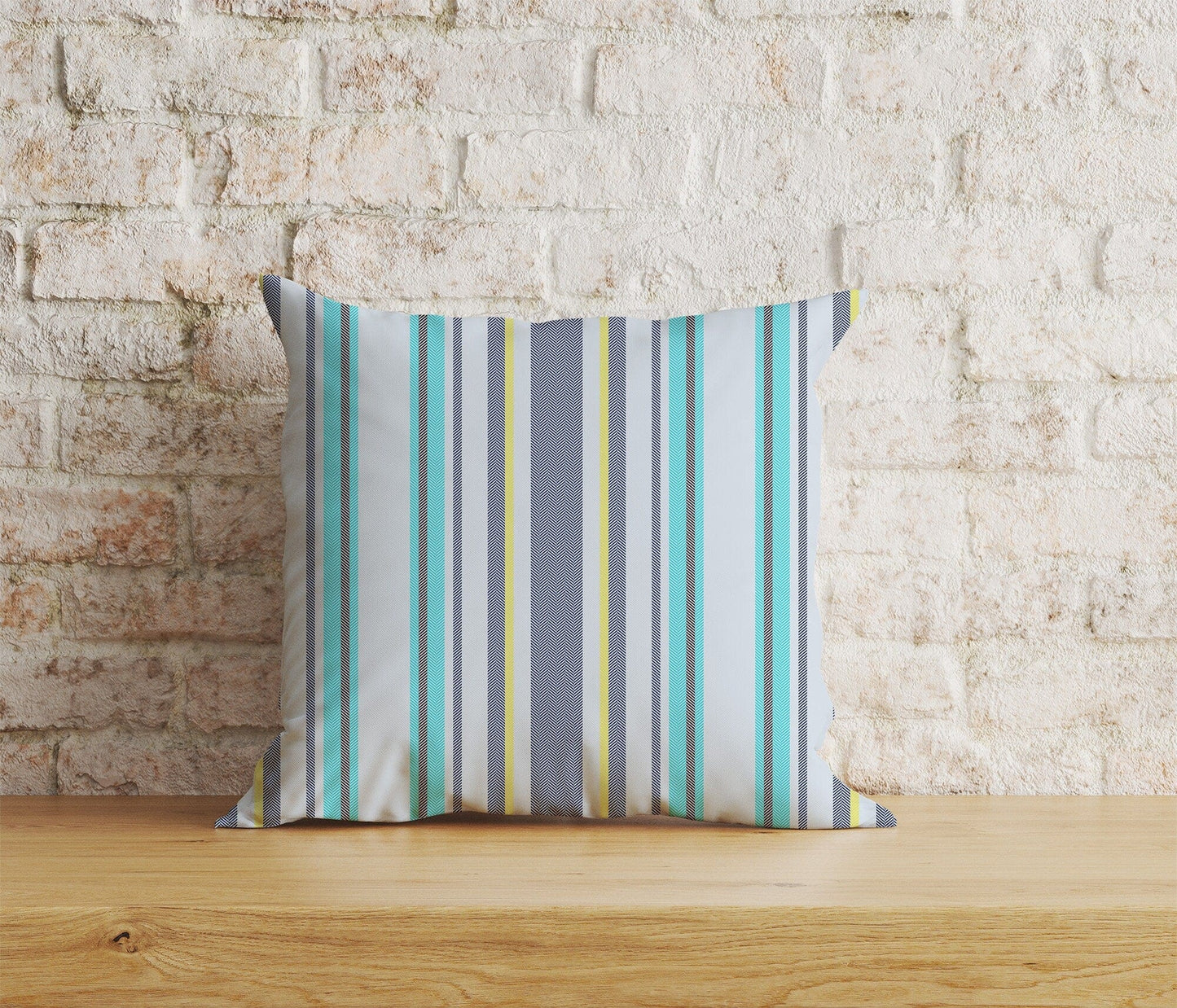 Onay Home Textile 8 / 12 x 12 inch (30 x 30 cm) Double Side Blue Stripe Cushion Cover Straight Line Throw Cushions