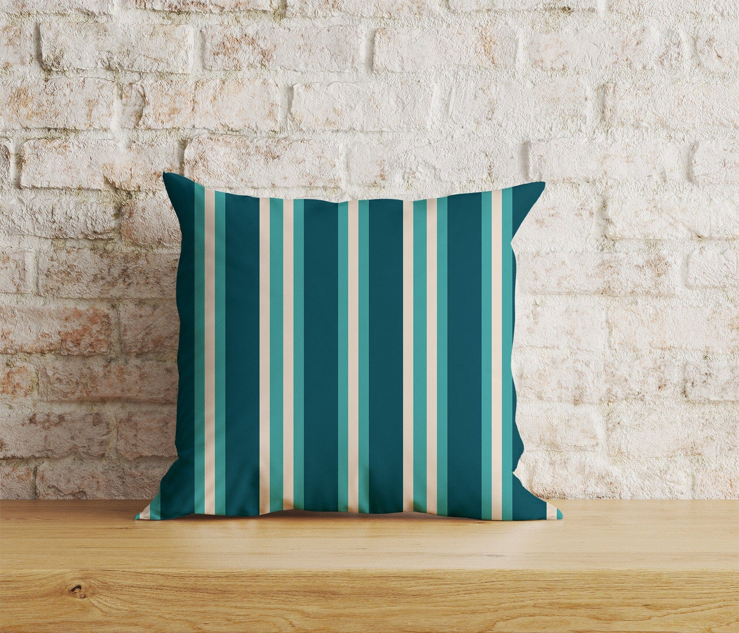Onay Home Textile 5 / 12 x 12 inch (30 x 30 cm) Double Side Blue Stripe Cushion Cover Straight Line Throw Cushions