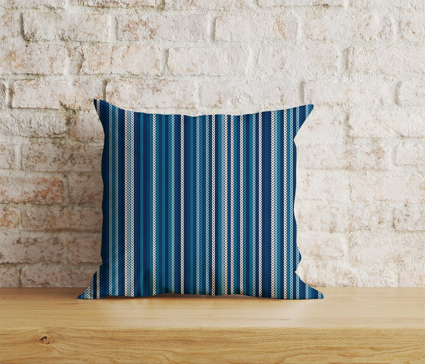 Onay Home Textile 3 / 12 x 12 inch (30 x 30 cm) Double Side Blue Stripe Cushion Cover Straight Line Throw Cushions