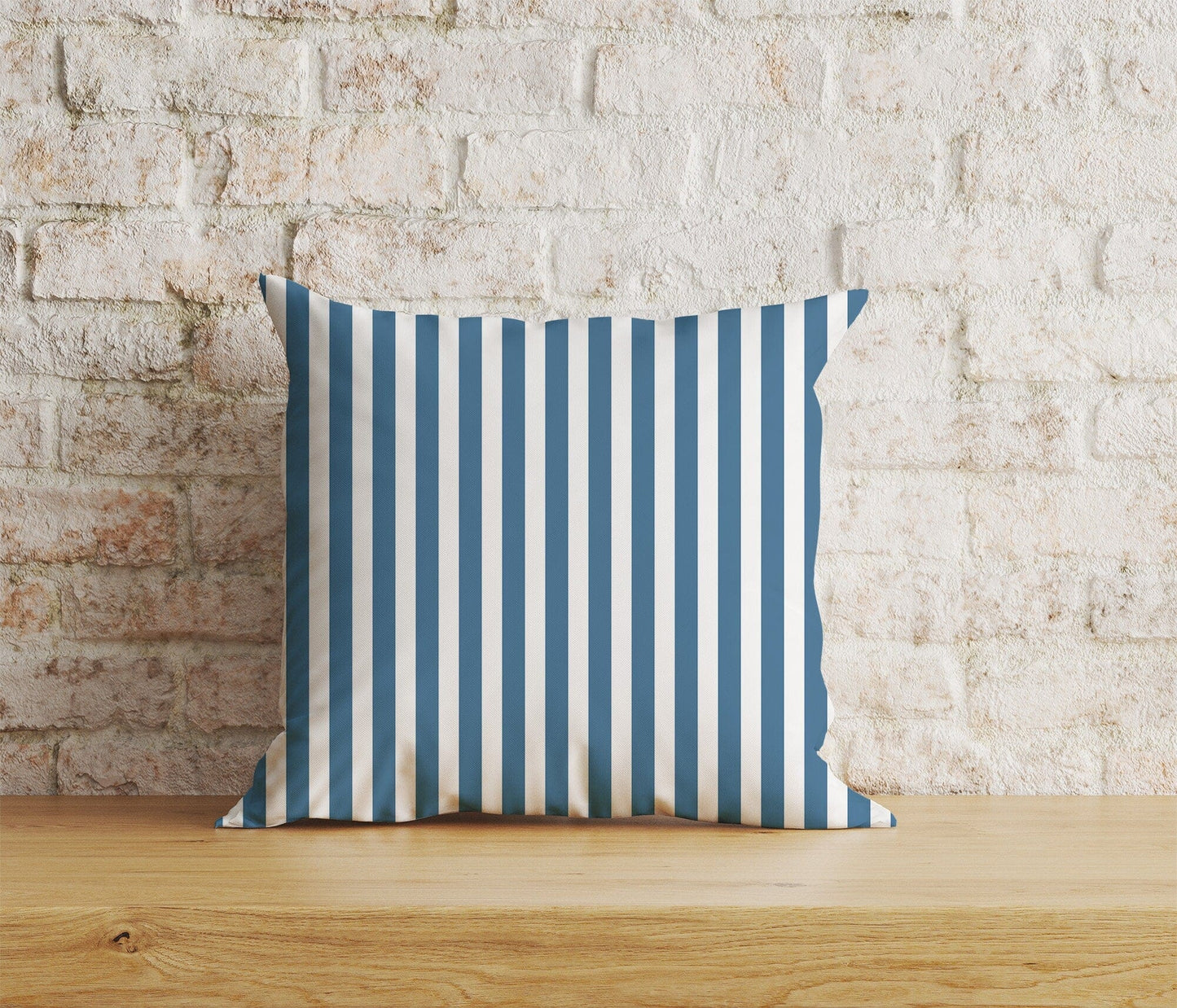 Onay Home Textile 2 / 12 x 12 inch (30 x 30 cm) Double Side Blue Stripe Cushion Cover Straight Line Throw Cushions