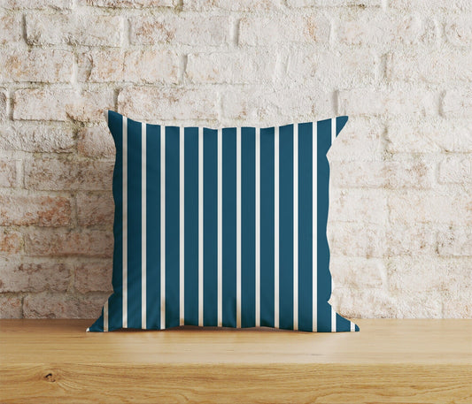 Onay Home Textile 1 / 12 x 12 inch (30 x 30 cm) Double Side Blue Stripe Cushion Cover Straight Line Throw Cushions