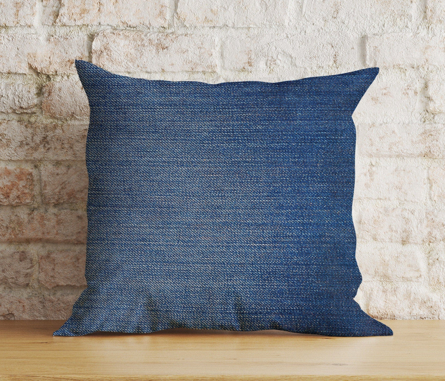 Onay Blue Textured Cushion Cover Navy Blue Semi-Plain Pillow Case