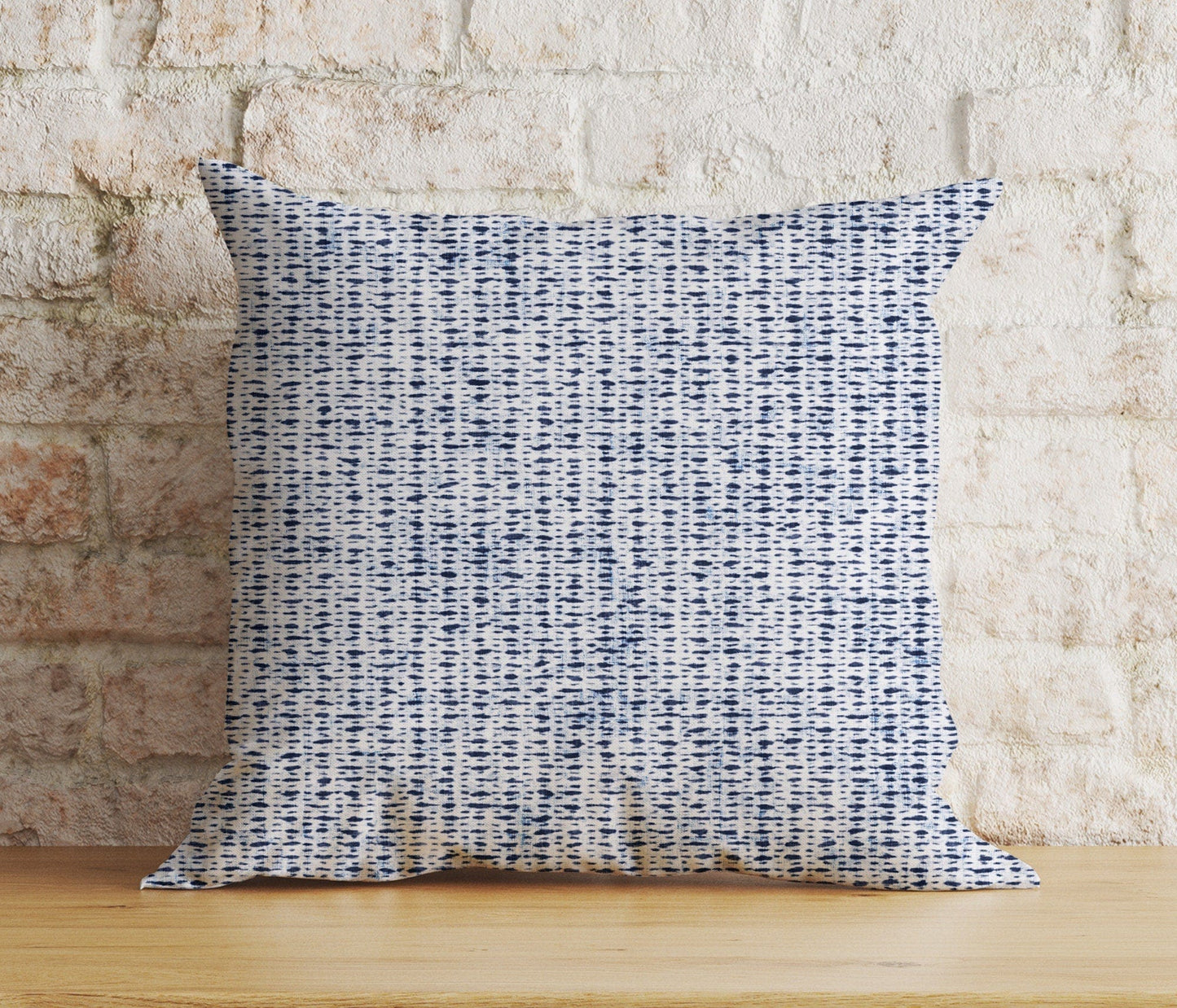 Onay Blue Textured Cushion Cover Navy Blue Semi-Plain Pillow Case