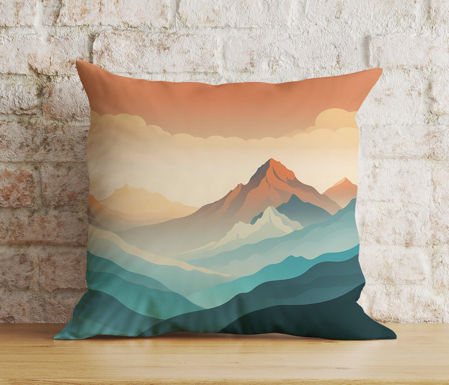 Onay Home Textile Cushion Covers 4 / 12 x 12 inch (30 x 30 cm) Double Side Boho Landscape Cushion Cover Abstract Mountain Pillow Cover