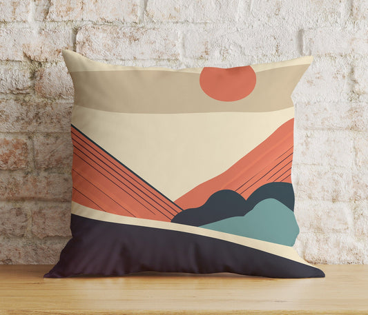 Onay Home Textile Cushion Covers 1 / 12 x 12 inch (30 x 30 cm) Double Side Boho Landscape Cushion Cover Abstract Mountain Pillow Cover