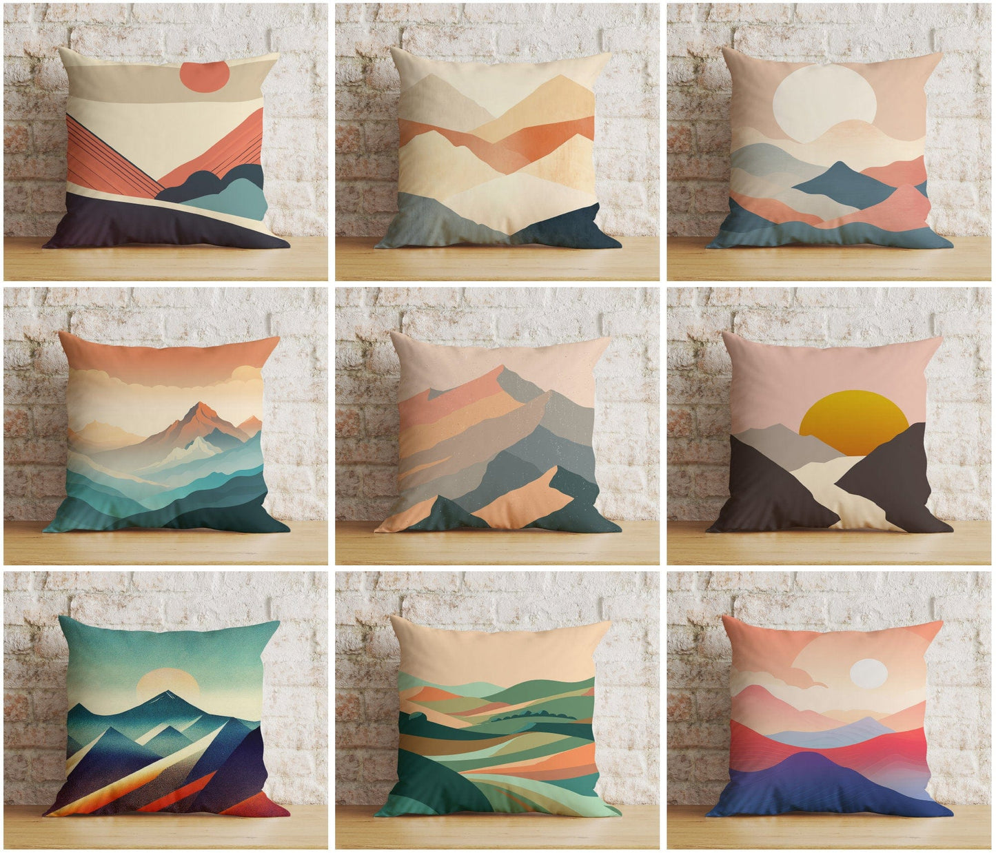 Onay Home Textile Cushion Covers Boho Landscape Cushion Cover Abstract Mountain Pillow Cover