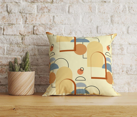 Onay Home Textile Cushion Covers 1 / 12 x 12 inch (30 x 30 cm) Double Side Boho Linen Cushion Cover Orange Brown Square Pillow Cover