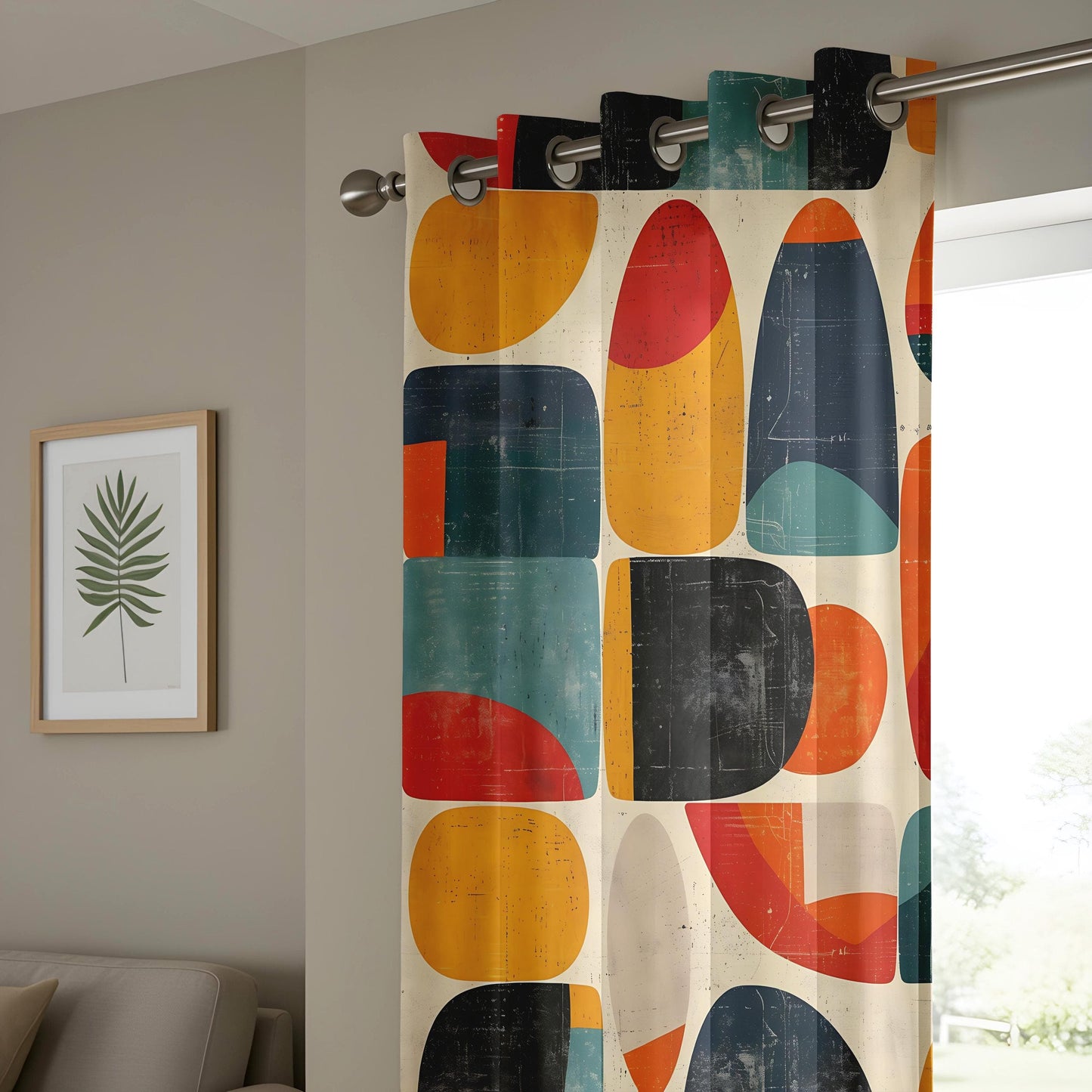 Onay Boho Patterned Curtains in Retro Colors for Living Room, Statement Drapes