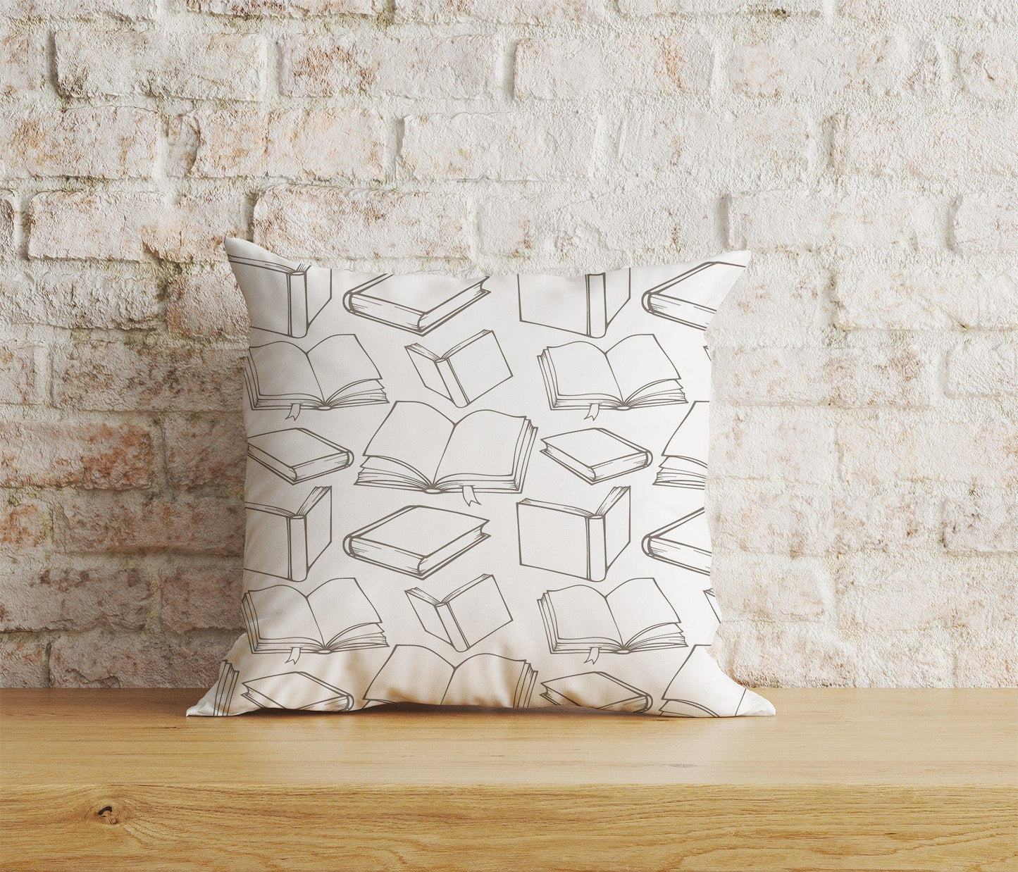 Onay Home Textile Cushion Covers 7 / 12 x 12 inch (30 x 30 cm) Double Side Book Pattern Cushion Cover Book Lover Print Cushion